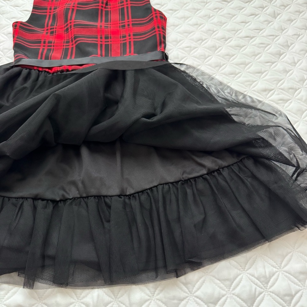 Knit Works Red and Black Plaid A-Line Tutu Sleeveless Holiday Dress - Picture 7 of 16